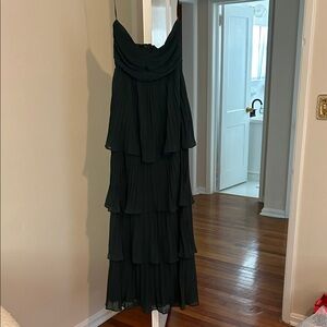 Lulus Seriously Sensational Emerald Strapless Tiered Maxi Dress